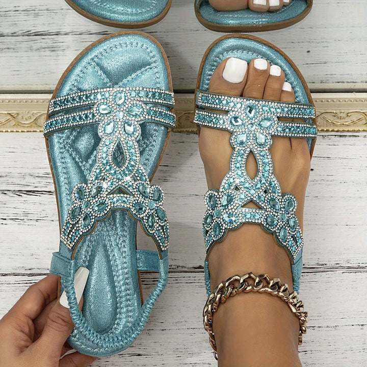 Zarielle | Glamorous Rhinestone Sandals - LXNDON