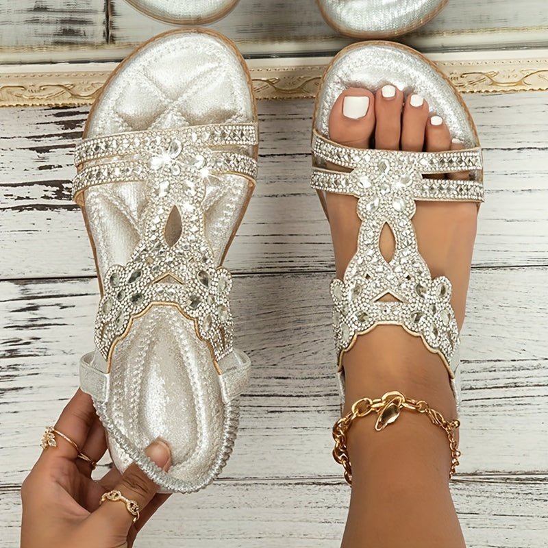 Zarielle | Glamorous Rhinestone Sandals - LXNDON