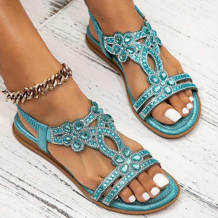 Zarielle | Glamorous Rhinestone Sandals - LXNDON