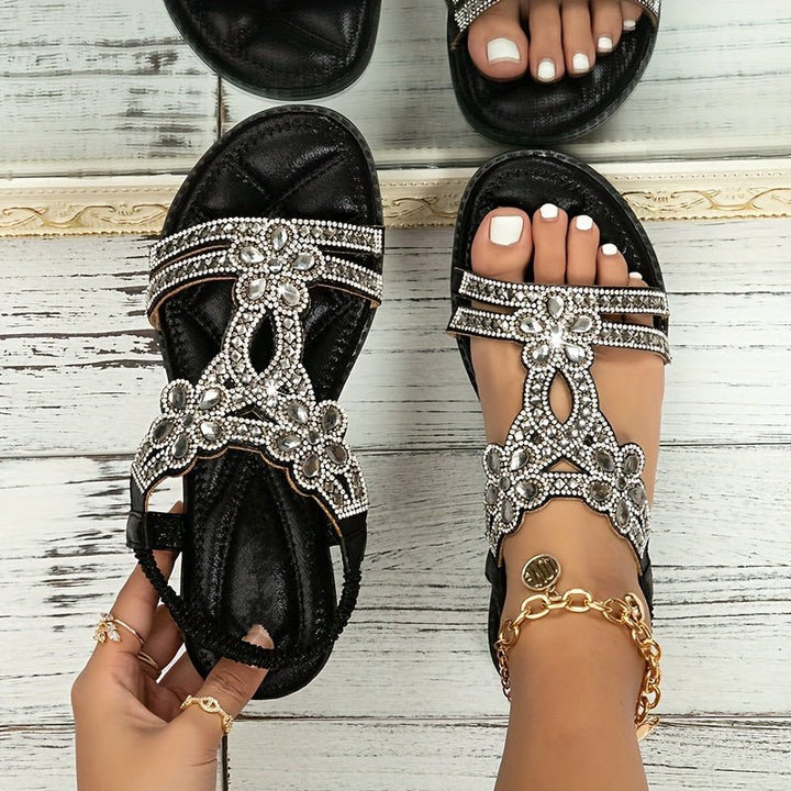 Zarielle | Glamorous Rhinestone Sandals - LXNDON