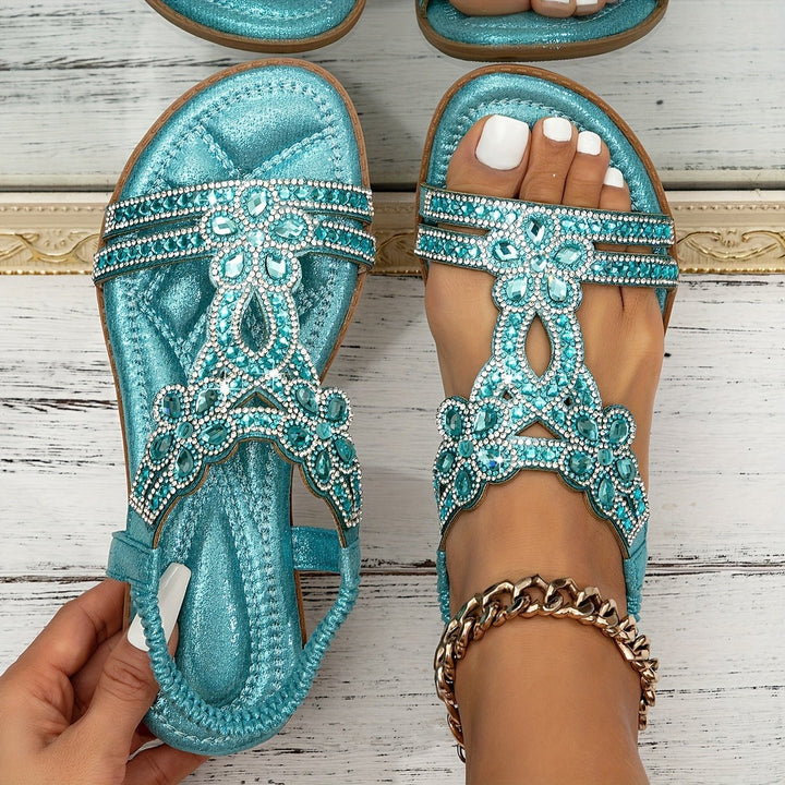 Zarielle | Glamorous Rhinestone Sandals - LXNDON