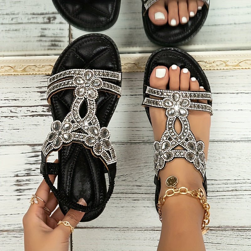 Zarielle | Glamorous Rhinestone Sandals - LXNDON